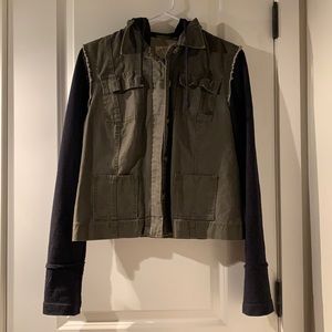 Army green jean jacket